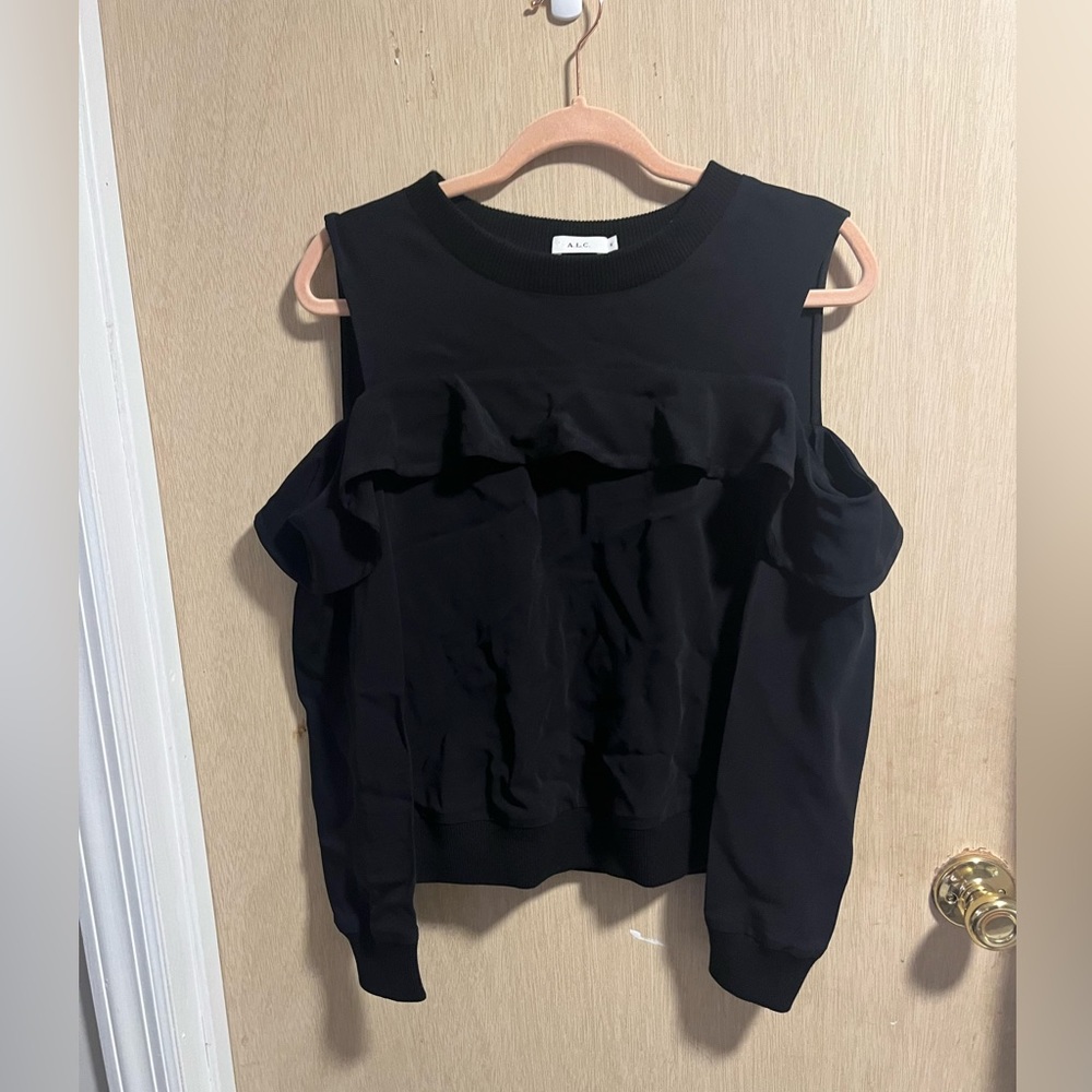 A.L.C cold shoulder black top size 6